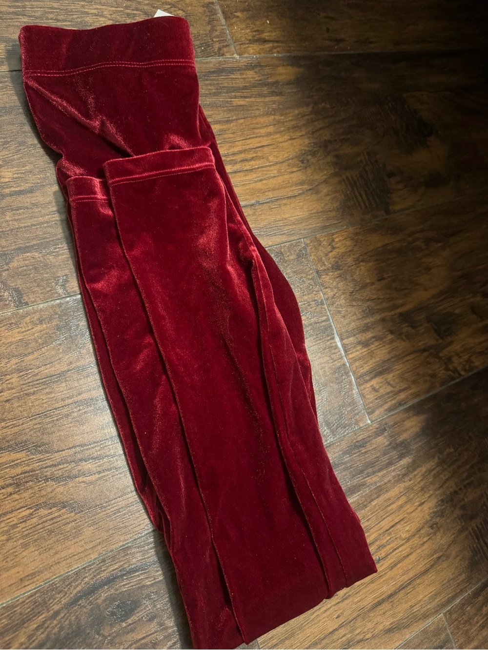 Fabletics Velvet Skinny Jumpsuit Pants in Deep Wine Red